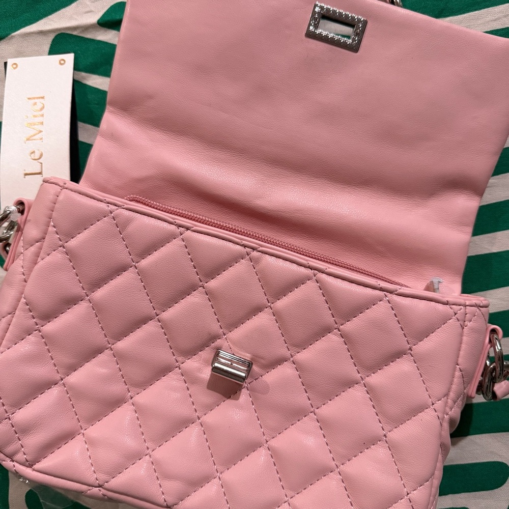 Pink Quilted Women's Bag / Le Miel - Picture 6 of 8